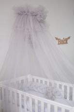 Балдахін з помпонами Baby Veres димчастий